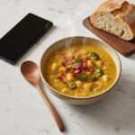 Hearty Crockpot Potato Broccoli Cheddar Soup with bacon