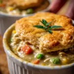 Delicious Crock Pot Chicken Pot Pie with golden crust and savory filling
