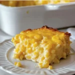 Delicious easy Jiffy corn casserole baked in a dish