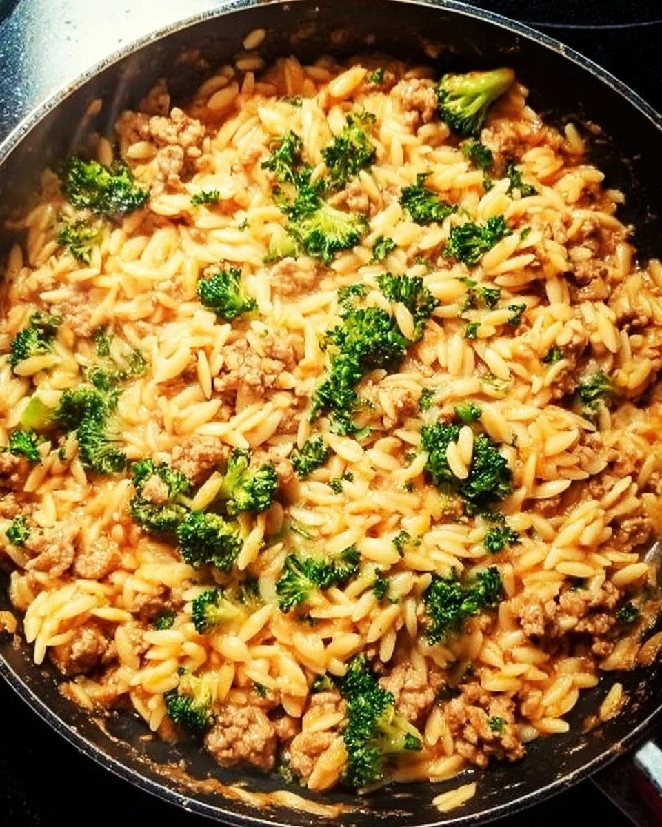 One-Pot Ground Turkey Orzo, a quick and flavorful dinner recipe.