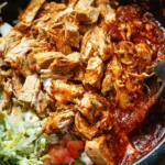 Simple chicken burrito bowl ingredients prepared in a colorful bowl